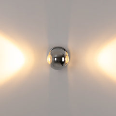 Aplique de pared LED con óptica "BOO" 9W - Cromo - Up & down - 2700K