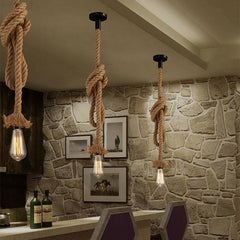 Lámpara colgante de cuerda natural de cáñamo E27 "ROPE LAMP"