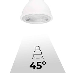 Bombilla LED GU10 - 7W - Regulable - Ø50mm - Óptica a 45º