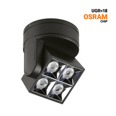 Aplique techo LED cuadrado orientable 8W - CCT - UGR18 - Chip OSRAM - Driver KGP