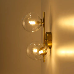 Aplique de pared con esferas de cristal "CATY" - 3 x G9