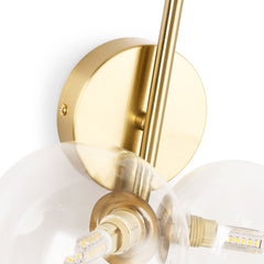 Aplique de pared con esferas de cristal "CATY" - 3 x G9