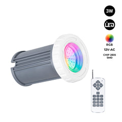 Foco LED sumergible para piscina - 12V AC - 3W - IP68 - Ø94mm