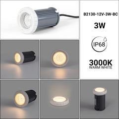 Foco LED sumergible para piscina - 12V AC - 3W - IP68 - Ø94mm