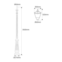 Poste de luz exterior "TOBIA" Fumagalli CCT - 30W - 8 opciones - E27