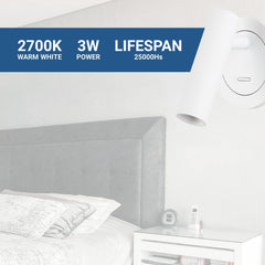 Aplique empotrable para lectura "MILSA" - 3W - 2700K - CRI 85