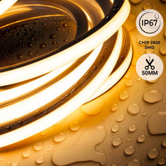 Neón LED flexible 3D 24V DC - 16x16mm - 5 metros - Kit completo - 12W/m - IP67 - Curvatura vertical y horizontal