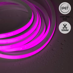 Neón LED flexible RGB 3D - 16x16mm - 5m - Kit completo -12W/m - IP67 -Curvatura vertical y horizontal