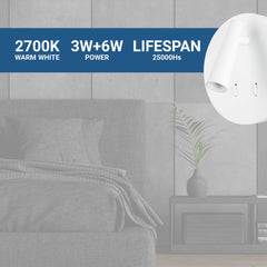 Aplique de pared "FELAM" - 3W + 6W - 2700K - CRI 85