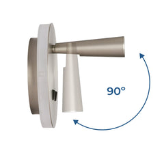 Aplique de pared "FELAM" - 3W + 6W - 2700K - CRI 85
