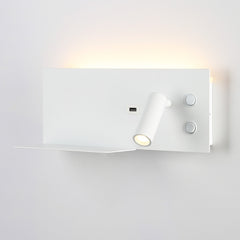 Aplique de pared para lectura con puerto USB "Kerta" - Iluminación doble - 3W+7W