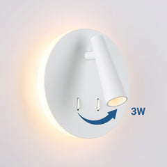 Aplique de pared "FELAM" - 3W + 6W - 2700K - CRI 85