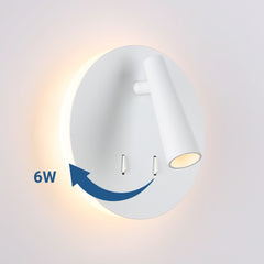Aplique de pared "FELAM" - 3W + 6W - 2700K - CRI 85