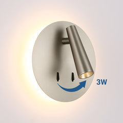 Aplique de pared "FELAM" - 3W + 6W - 2700K - CRI 85