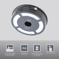 Farol de pie solar "MINILOT/ROSETTA" con sensor PIR - 4000K - 2 modos de funcionamiento