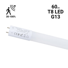 Tubo LED T8 con sensor de movimiento microondas 30-100% - 9W - 60 cm - 6000K