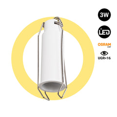 Downlight LED Mini 3W - Chip OSRAM - Bajo UGR - Ø 22mm