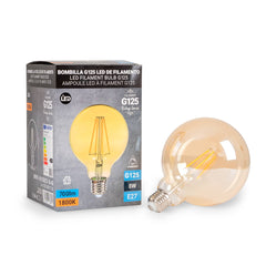 Bombilla LED Vintage Globo Filamento - E27 G125 - 6W - Regulable