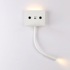 Aplique de pared para lectura "SLANGE 2" - 3W + 6W - Puerto USB + USB-C