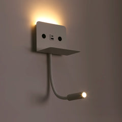 Aplique de pared para lectura "SLANGE 2" - 3W + 6W - Puerto USB + USB-C