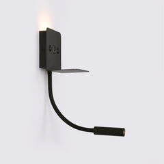 Aplique de pared para lectura "SLANGE 2" - 3W + 6W - Puerto USB + USB-C