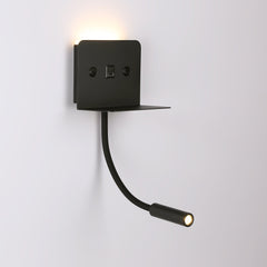 Aplique de pared para lectura "SLANGE 2" - 3W + 6W - Puerto USB + USB-C