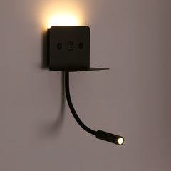 Aplique de pared para lectura "SLANGE 2" - 3W + 6W - Puerto USB + USB-C