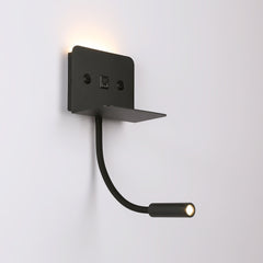 Aplique de pared para lectura "SLANGE 2" - 3W + 6W - Puerto USB + USB-C