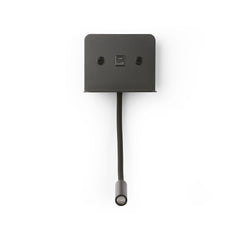 Aplique de pared para lectura "SLANGE 2" - 3W + 6W - Puerto USB + USB-C