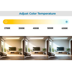 Plafón de techo LED Backlight - 120x30cm - 36W - CCT + RGB IC - Con mando a distancia