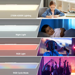 Plafón de techo LED Backlight - 120x30cm - 36W - CCT + RGB IC - Con mando a distancia