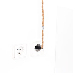 Lámpara colgante de yute "RAWA" con interruptor y enchufe - E27