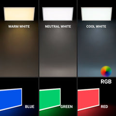 Plafón de techo LED Backlight - 60x30cm - 22W - CCT + 2RGB - Retroiluminado