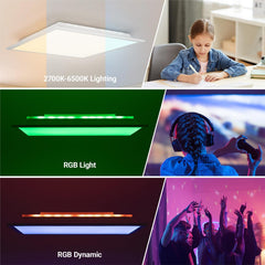Plafón de techo LED Backlight - 45x45cm - 22W - CCT + 2RGB - Retroiluminado