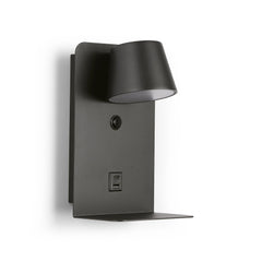 Aplique de pared para lectura "BASKOP" - Puerto USB + USB-C - 6W