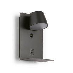 Aplique de pared para lectura "BASKOP" - Puerto USB + USB-C - 6W