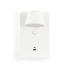 Aplique de pared para lectura "BASKOP" - Puerto USB + USB-C - 6W