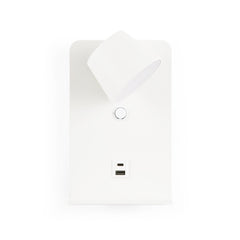 Aplique de pared para lectura "BASKOP" - Puerto USB + USB-C - 6W