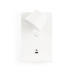 Aplique de pared para lectura "BASKOP" - Puerto USB + USB-C - 6W