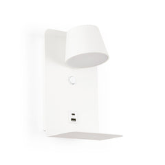 Aplique de pared para lectura "BASKOP" - Puerto USB + USB-C - 6W