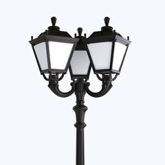 Poste de luz exterior Triple Farola "TOBIA" Fumagalli - CCT - 3 x 30W - 8 opciones - E27