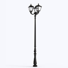 Poste de luz exterior Triple Farola "TOBIA" Fumagalli - CCT - 3 x 30W - 8 opciones - E27