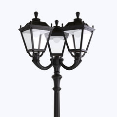 Poste de luz exterior Triple Farola "TOBIA" Fumagalli - CCT - 3 x 30W - 8 opciones - E27