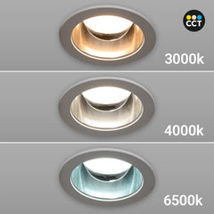 Downlight LED IP44 potencia ajustable 10W/15W/20W - CCT - 100lm/W - Corte Ø 150mm