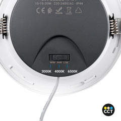 Downlight LED IP44 potencia ajustable 10W/15W/20W - CCT - 100lm/W - Corte Ø 150mm