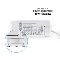 Downlight LED IP44 potencia ajustable 10W/15W/20W - CCT - 100lm/W - Corte Ø 150mm