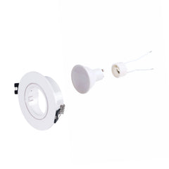 KIT x 10 - Aro downlight basculante + Bombilla GU10 5W + Casquillo GU10
