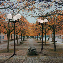 Poste Exterior de Tres Luces "GLOBE 400 MODERN" Fumagalli - 4 opciones - E27