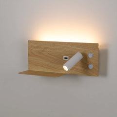Aplique de pared para lectura con puerto USB "Kerta" - Iluminación doble - 3W+7W