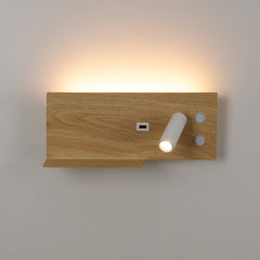 Aplique de pared para lectura con puerto USB "Kerta" - Iluminación doble - 3W+7W